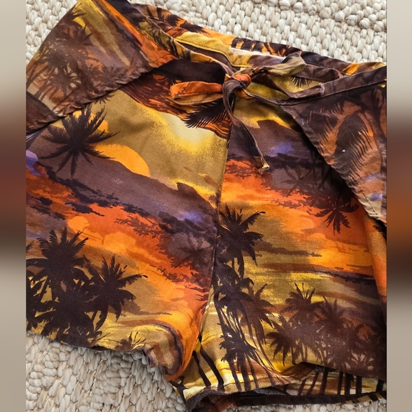 🌴 Vintage 1960's Termini California Wrap Around Shorts Floral Size S - Picture 6 of 7